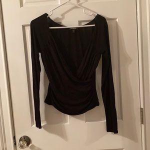 Express black wrap top